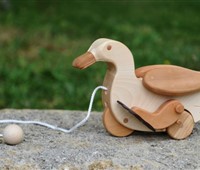 Ducky:   Verwendete Holzarten: Körper: Ahorn; Räder: Rotbuche; Flügel, Schnabel und F