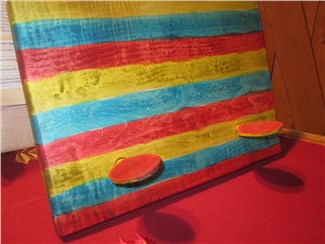 Kochbuchhalter gestreift:   Dieser bunte Küchenhelfer ist DER Hingucker!   Ein Ahorn-Kochbuchhalter wu
